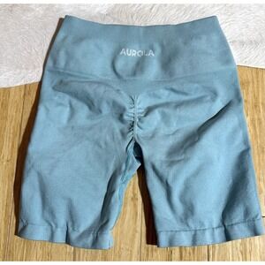 AUROLA‎ Intensify Collection Blue  Women Workout Shorts Scrunch Gym Shorts Small